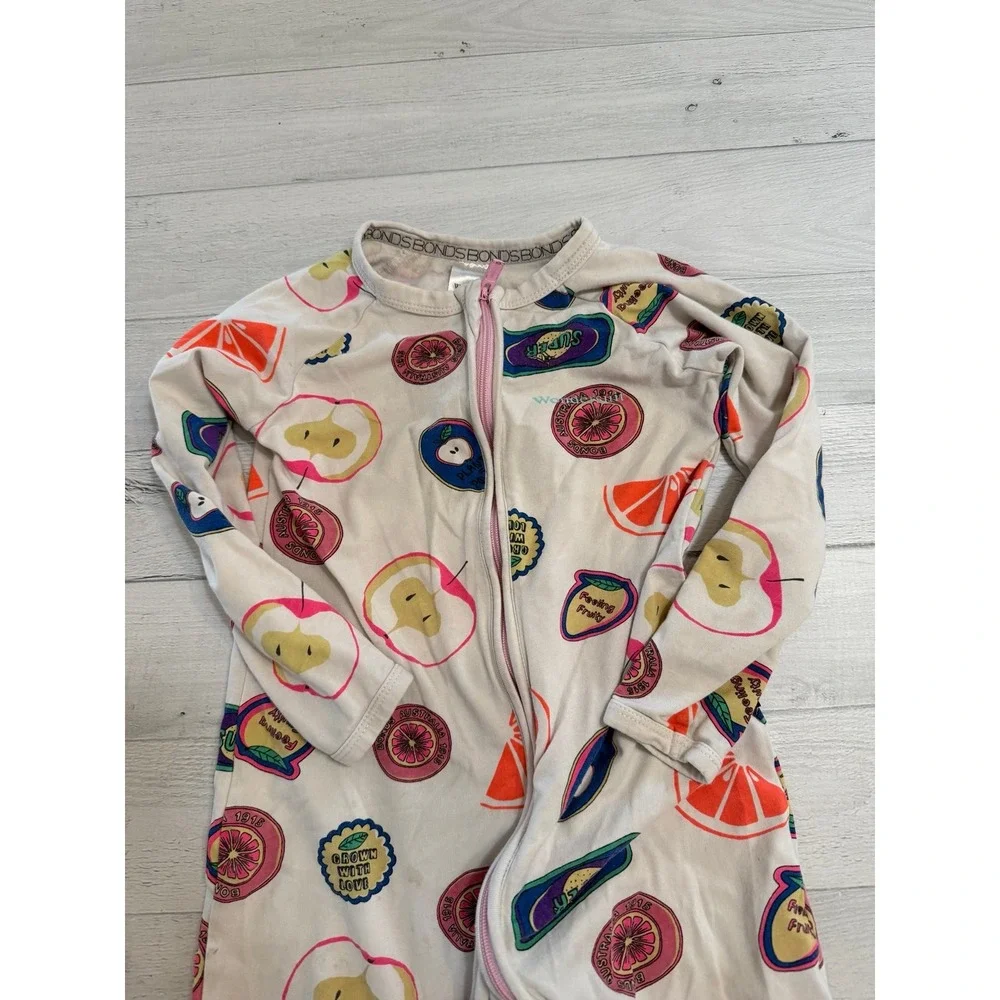 Bonds WONDERSUIT Zippy Fruit Sticker Fun White one piece  18/24‎ months *Play*